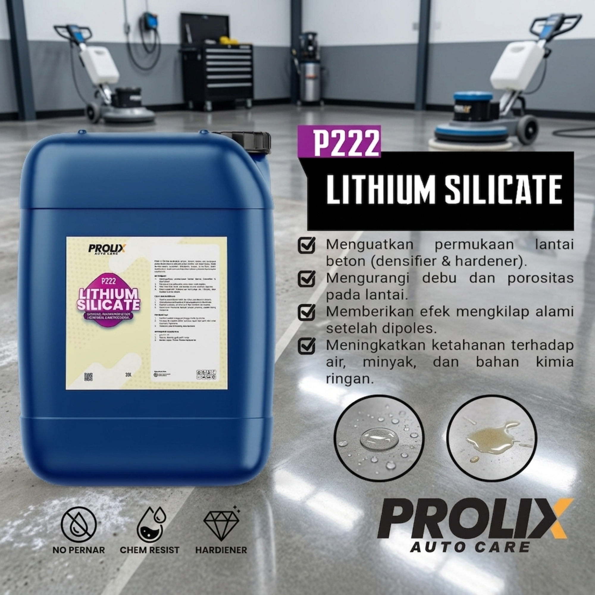 P222 Lithium Silicate Prolix – Pengeras & Hardener Beton
