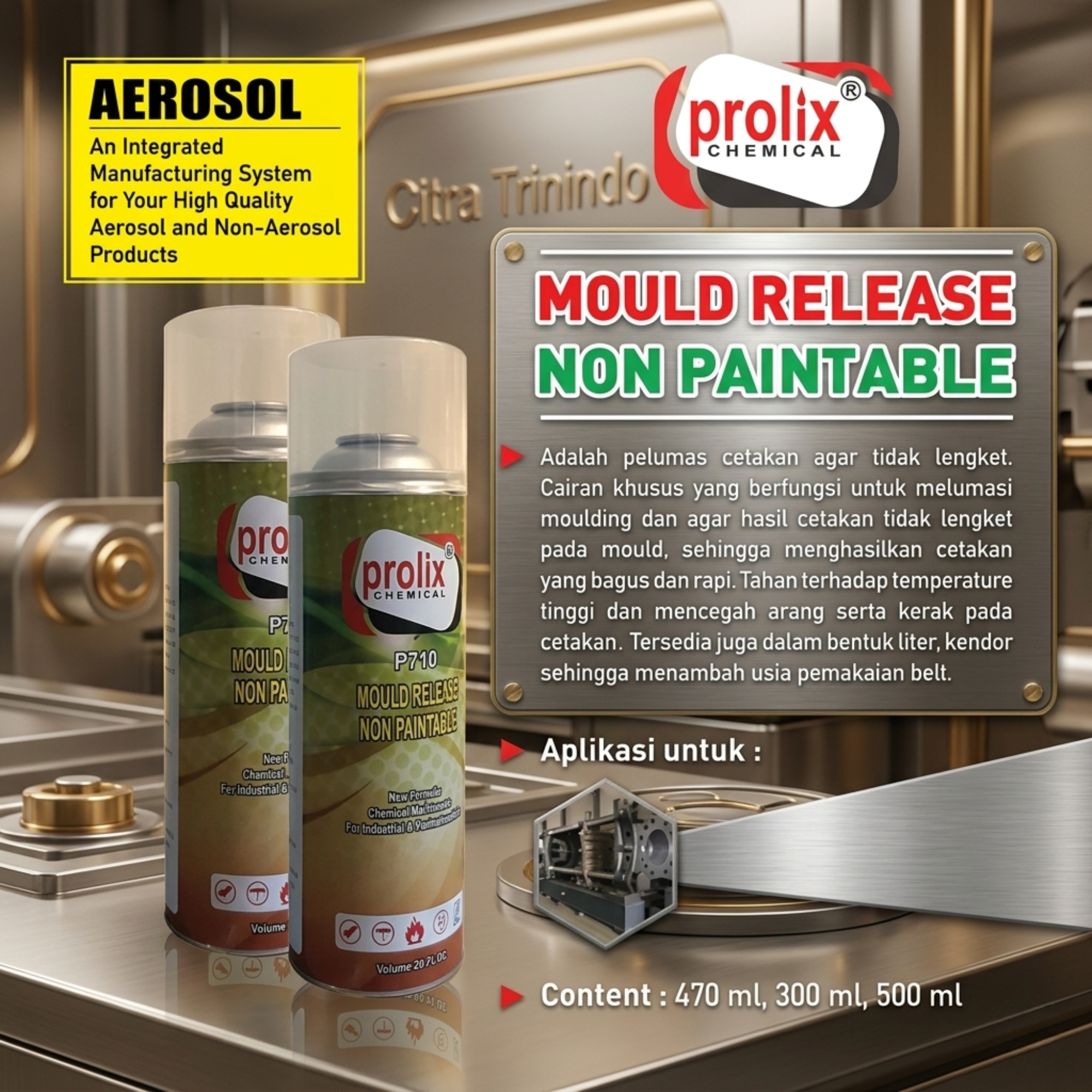 P710 Mould Release Agent Non Paintable | Pelumas Cetakan Anti Lengket